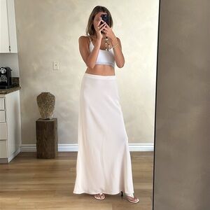 STAUD Cream Maxi Skirt